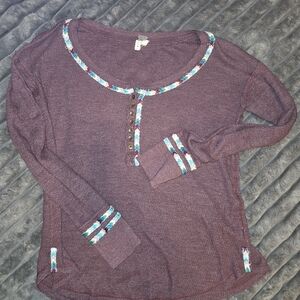 We The Free Maroon Knit Top